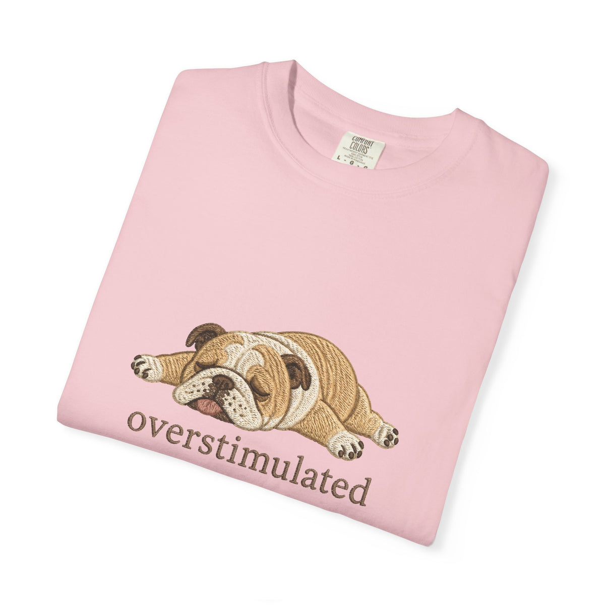 Overstimulated Bulldog  Dog Graphic Tee