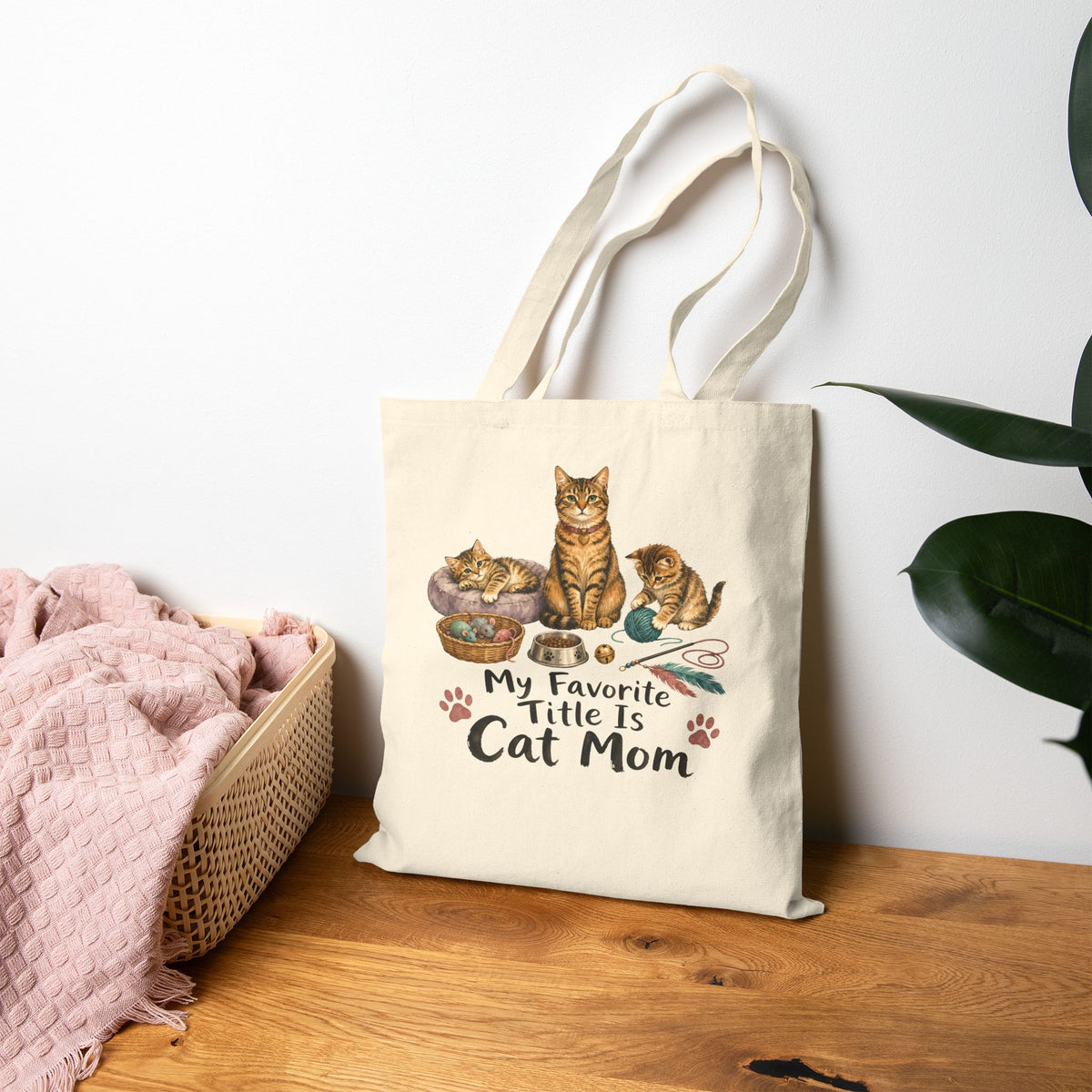 "My Favorite Title Is Cat Mom Tote Bag"
