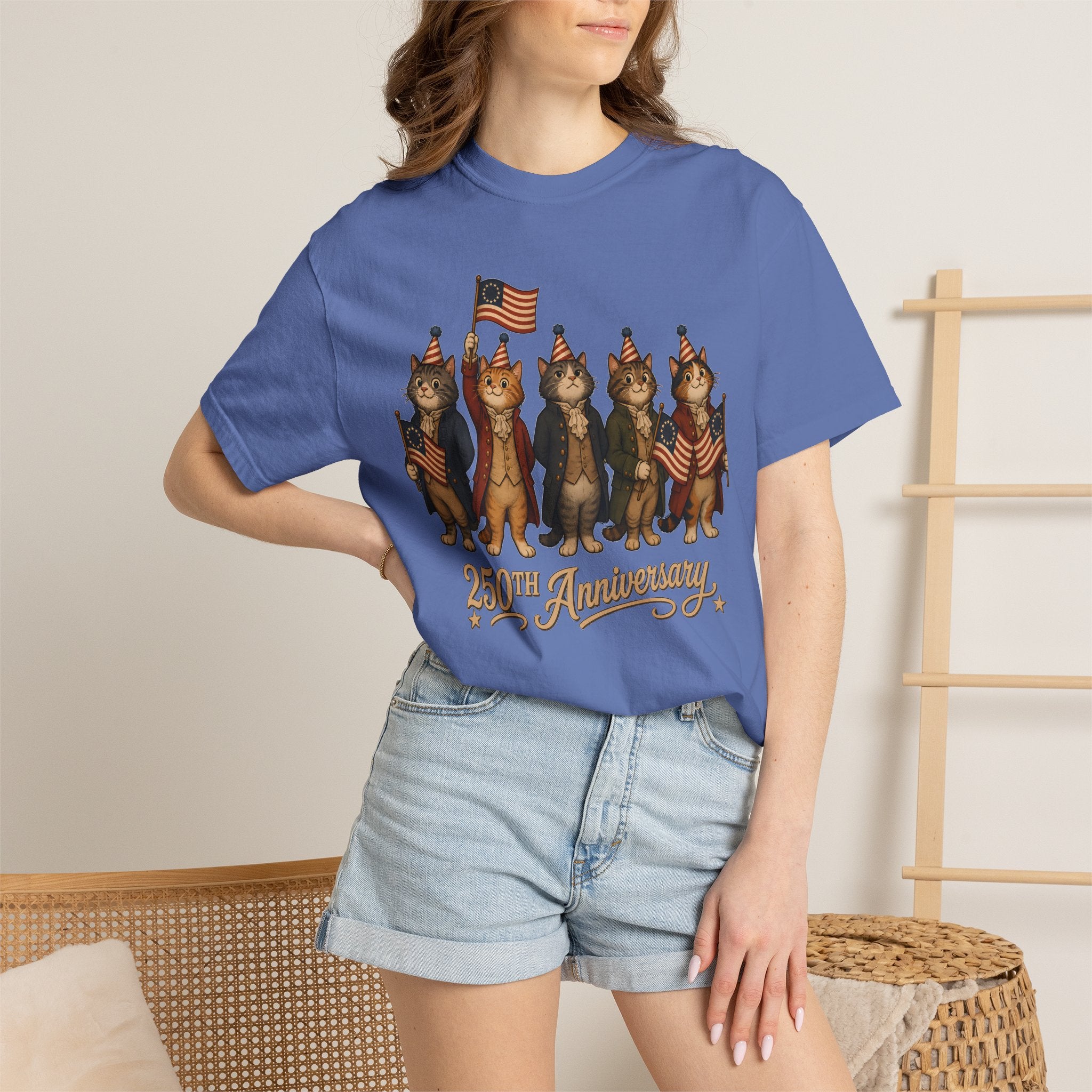 Patriotic Cats 250th Anniversary T-Shirt