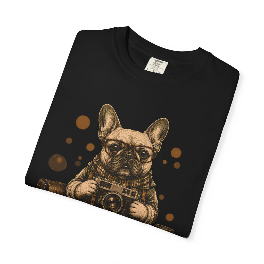 French Bulldog Photographer T-Shirt — Cute Camera Dog Graphic Tee