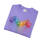 Rainbow Dog Paw Heart T-Shirt