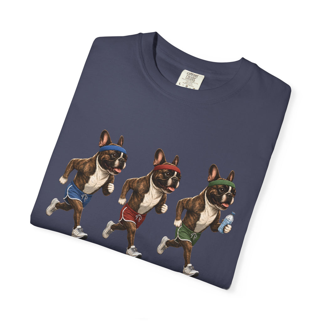 Running Frenchie Fitness Dog Graphic T-Shirt