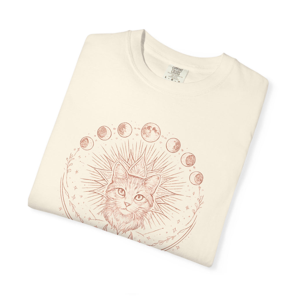Celestial Sun & Moon Phases Cat T-Shirt