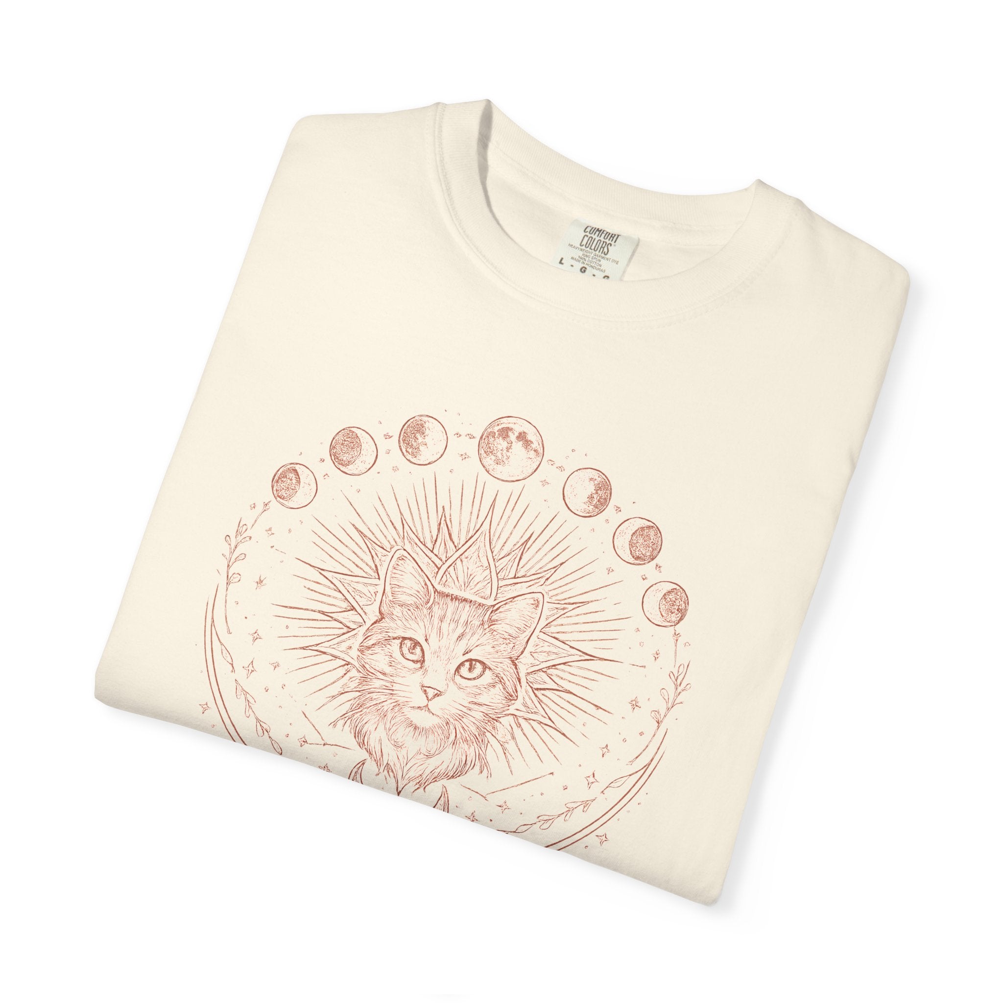 Celestial Sun & Moon Phases Cat T-Shirt