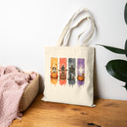 Halloween Watercolor Panels Cotton Tote Bag