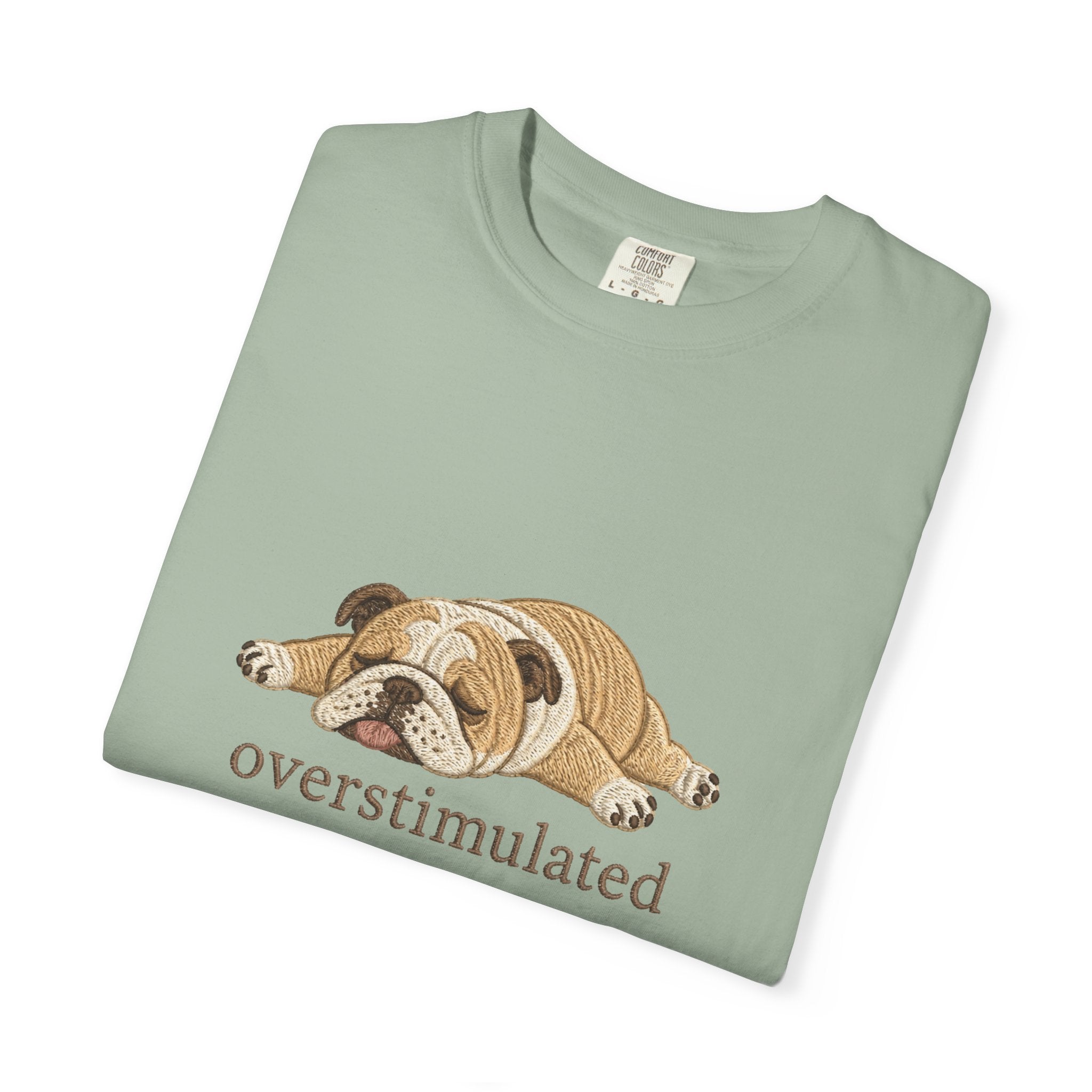 Overstimulated Bulldog  Dog Graphic Tee