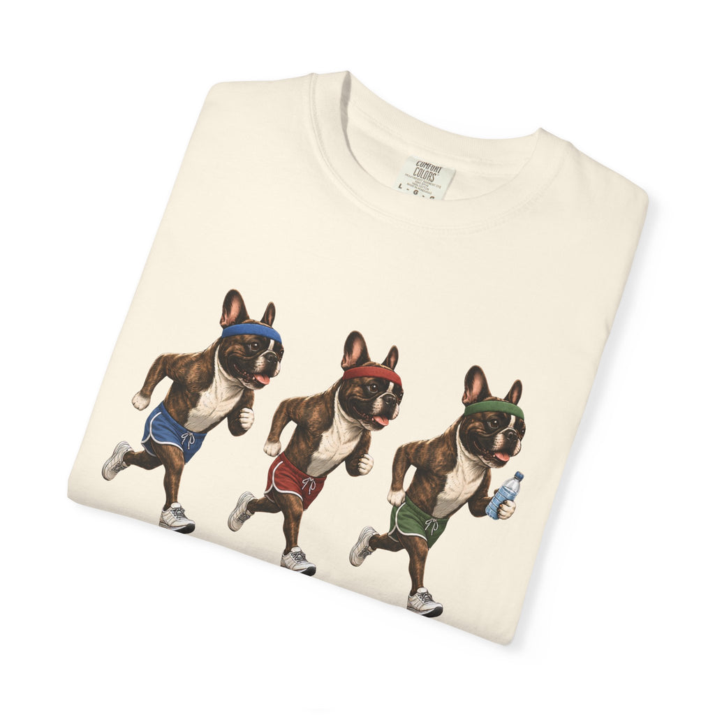 Running Frenchie Fitness Dog Graphic T-Shirt