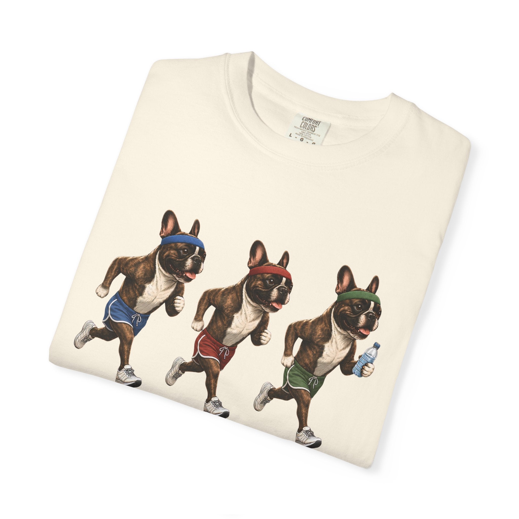 Running Frenchie Fitness Dog Graphic T-Shirt