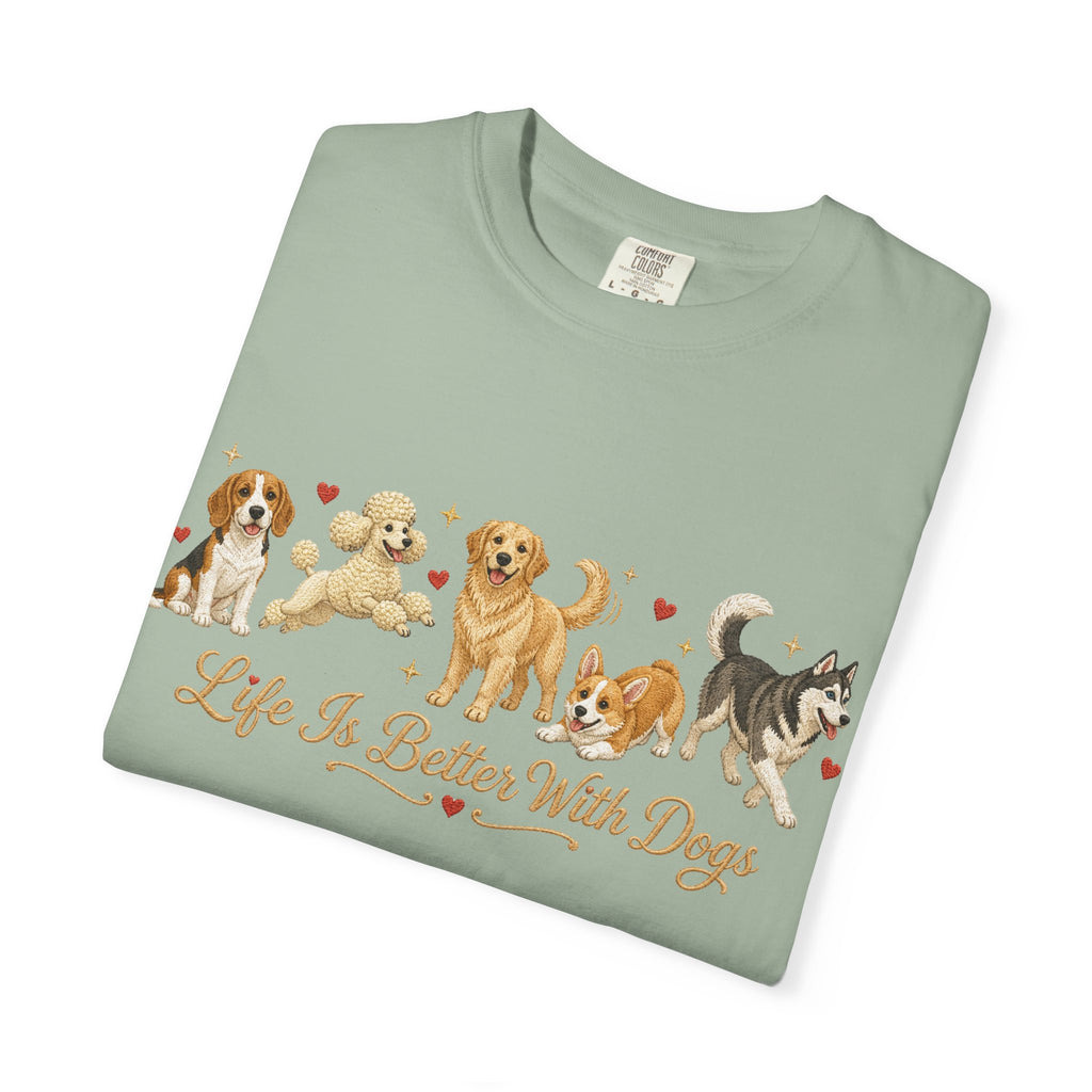 Dog Mom T-Shirt — Cute Row of Dogs Graphic Tee