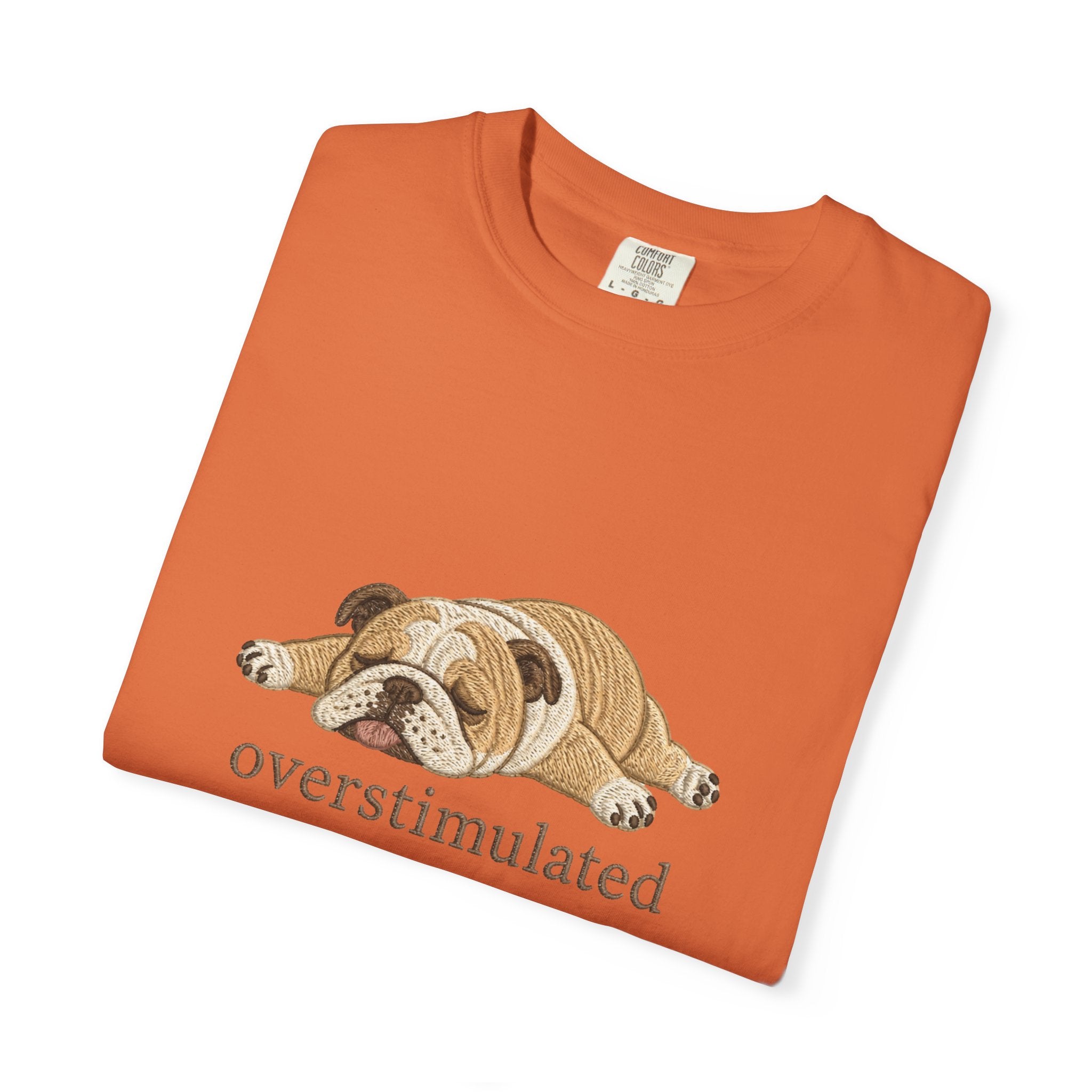 Overstimulated Bulldog  Dog Graphic Tee