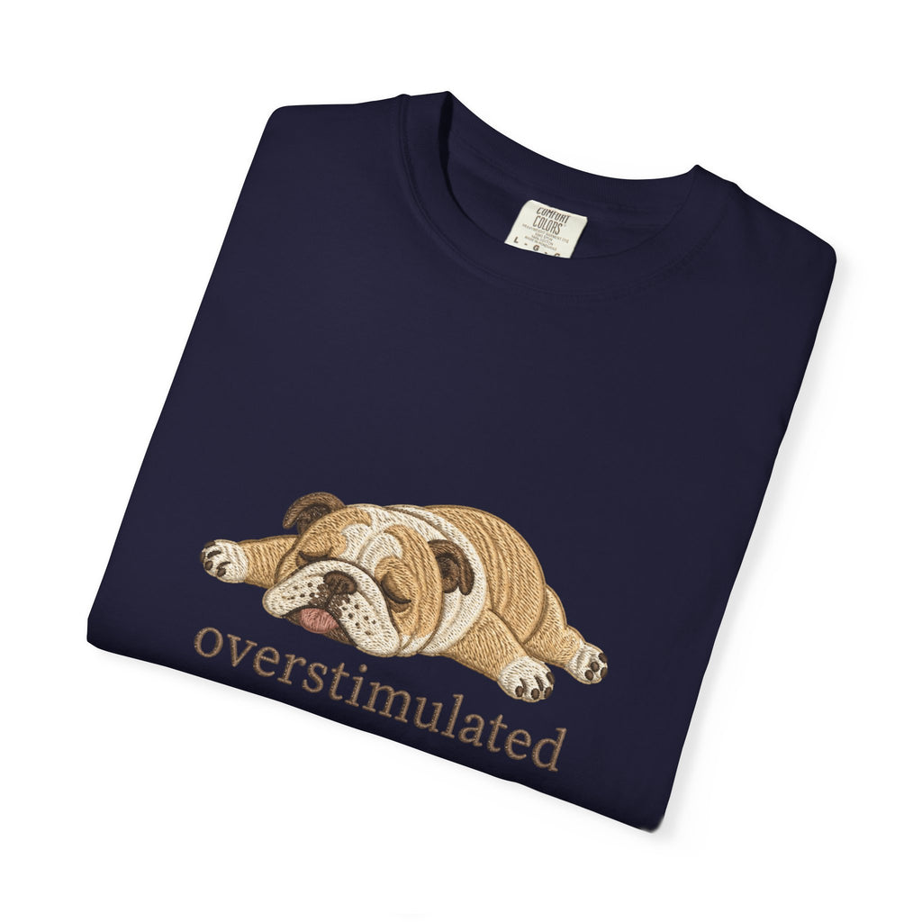 Overstimulated Bulldog  Dog Graphic Tee