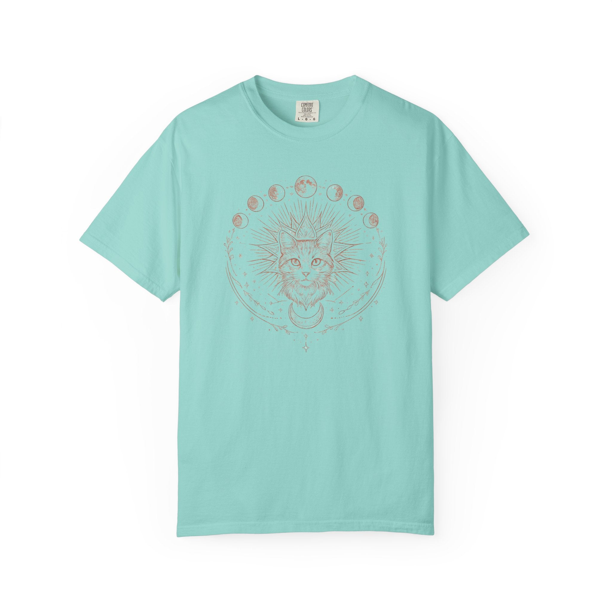 Celestial Sun & Moon Phases Cat T-Shirt