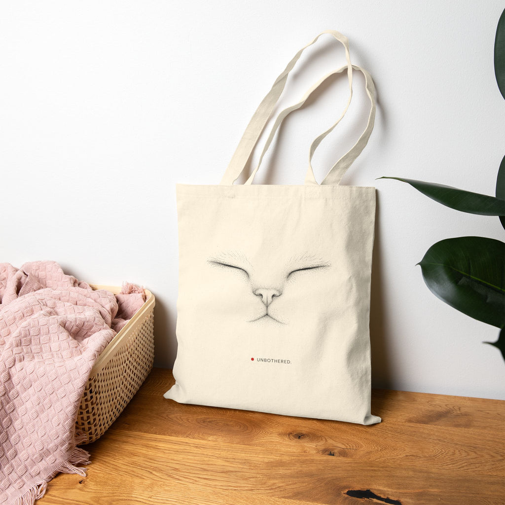 Unbothered Cat Face Tote Bag