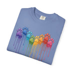 Rainbow Dog Paw Heart T-Shirt