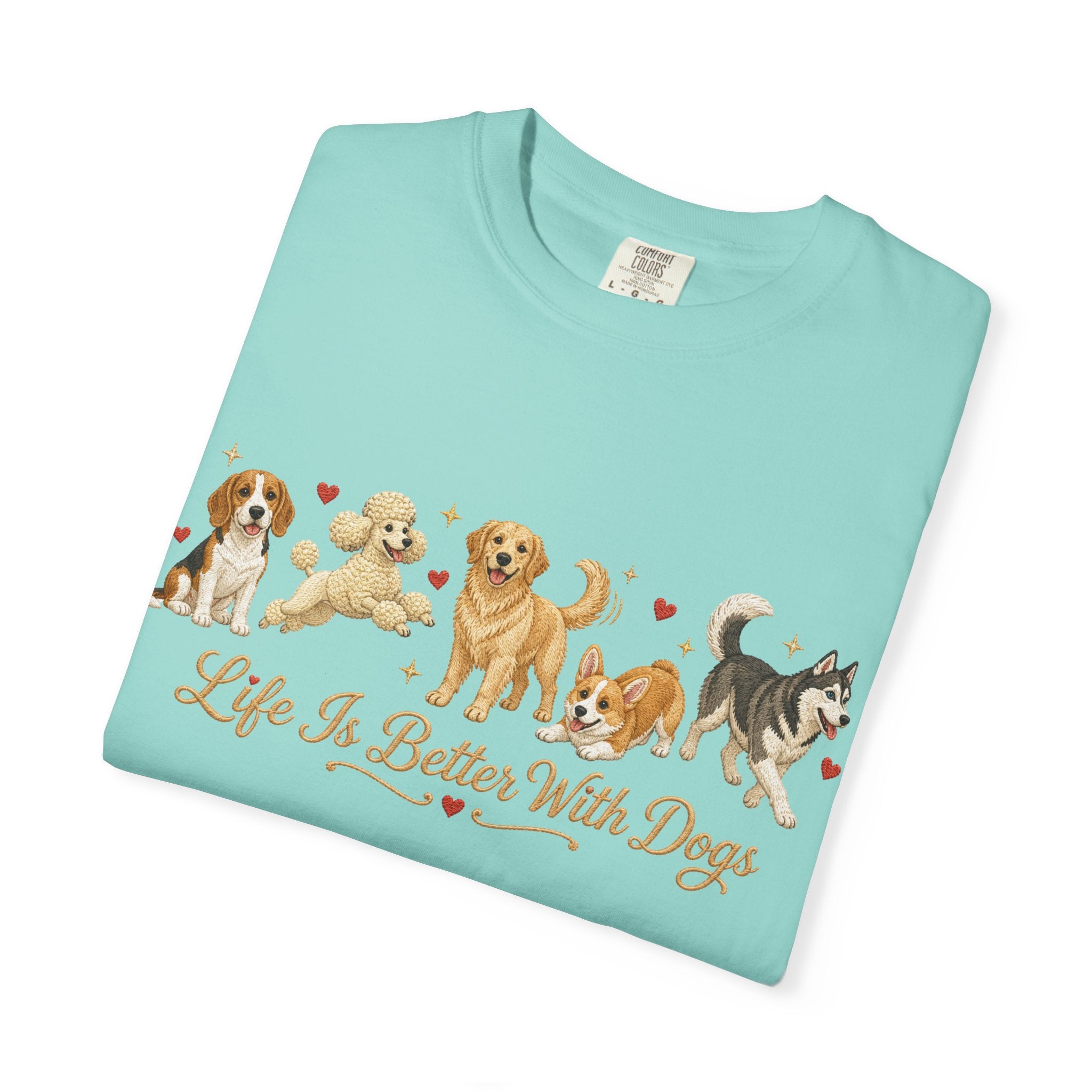 Dog Mom T-Shirt — Cute Row of Dogs Graphic Tee