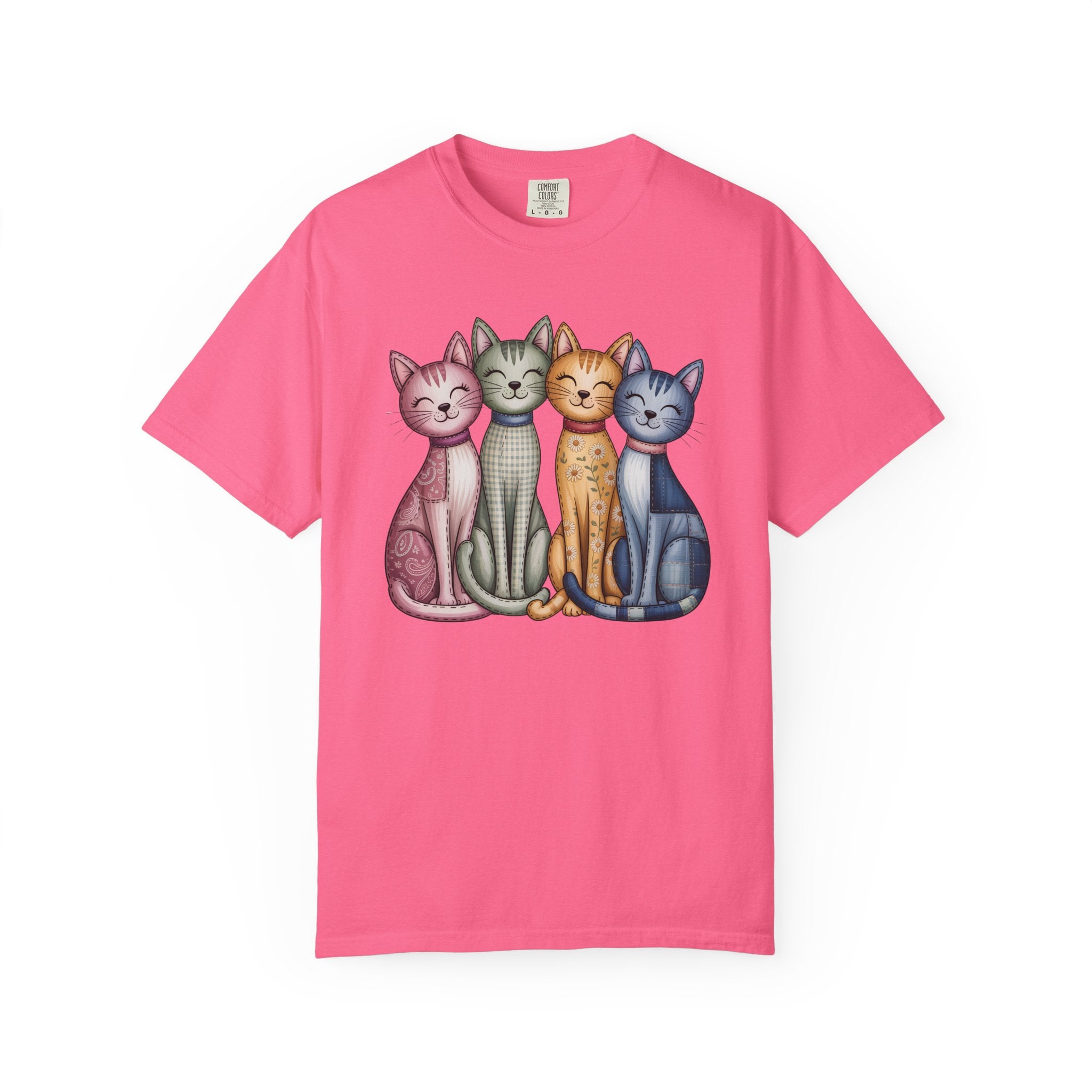 Fabric Textile Cat T-shirt