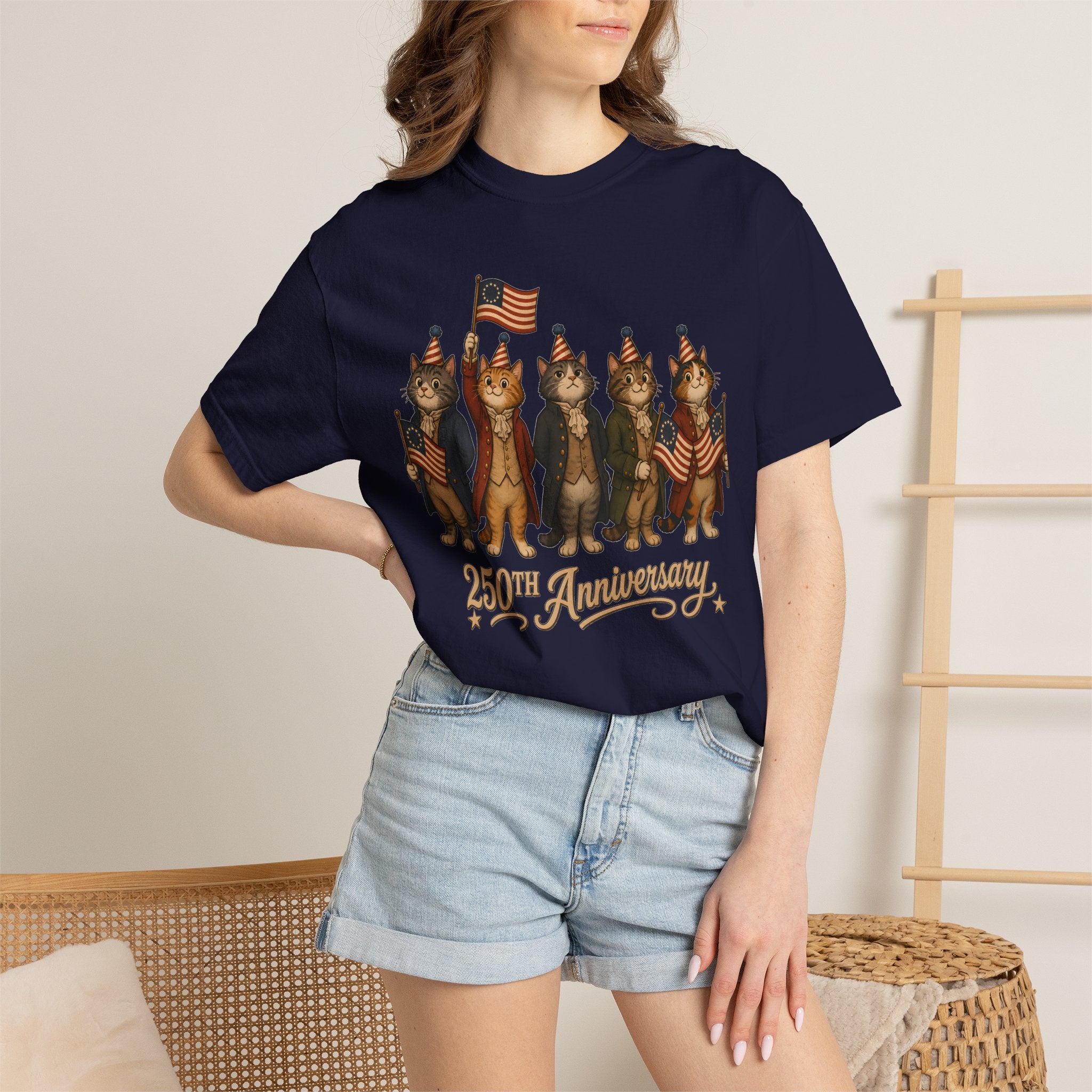 Patriotic Cats 250th Anniversary T-Shirt