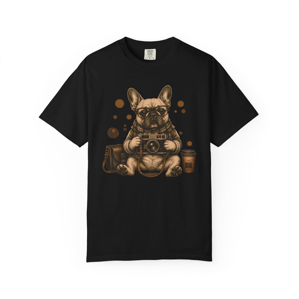 French Bulldog Photographer T-Shirt — Cute Camera Dog Graphic Tee