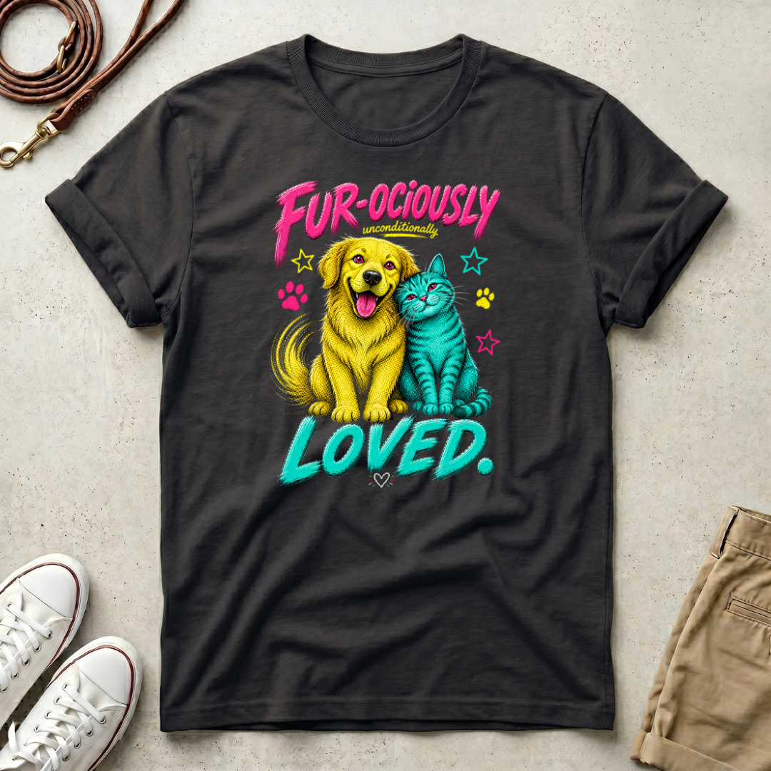 Fur-ociously Loved-Dog & Cat Graphic T-Shirt