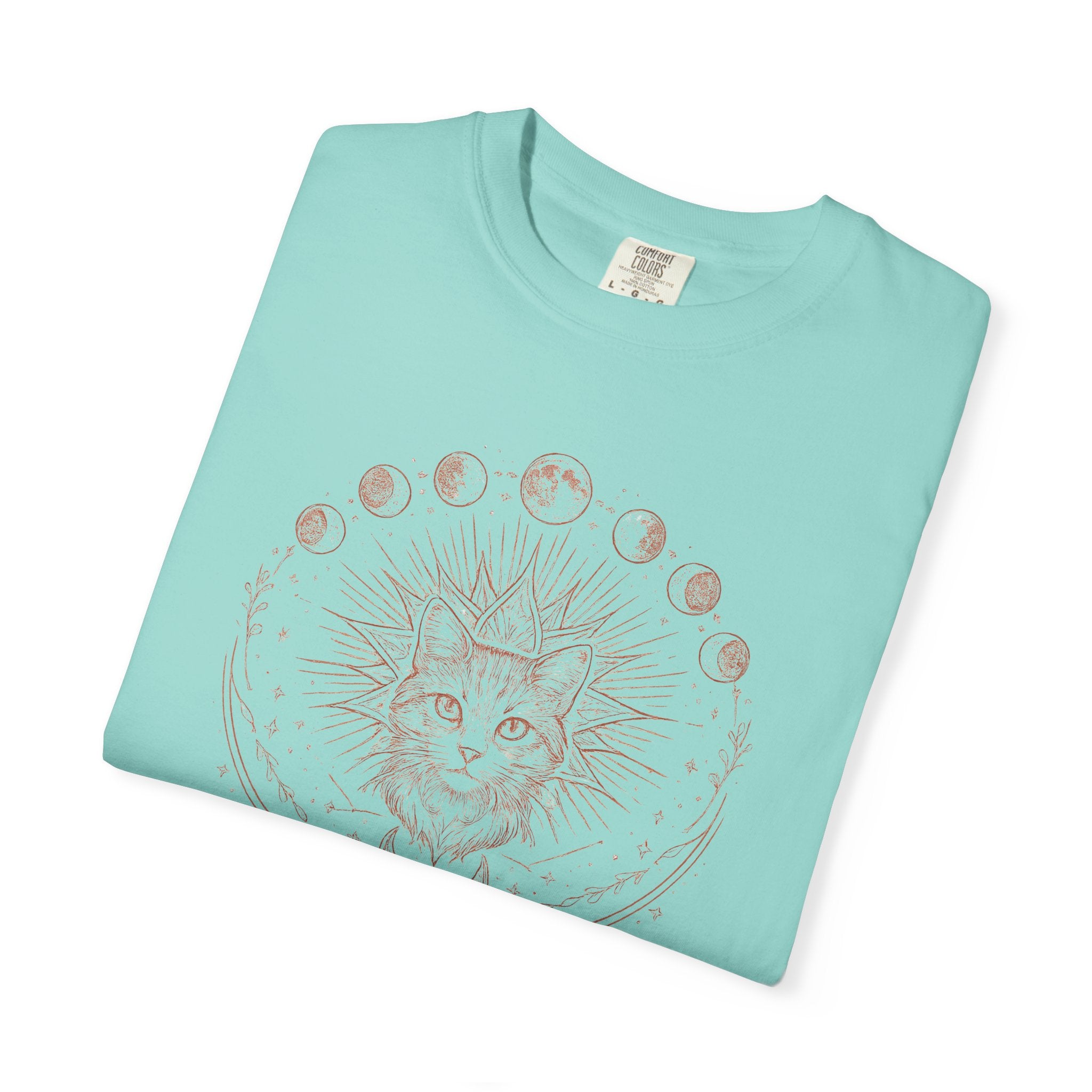 Celestial Sun & Moon Phases Cat T-Shirt