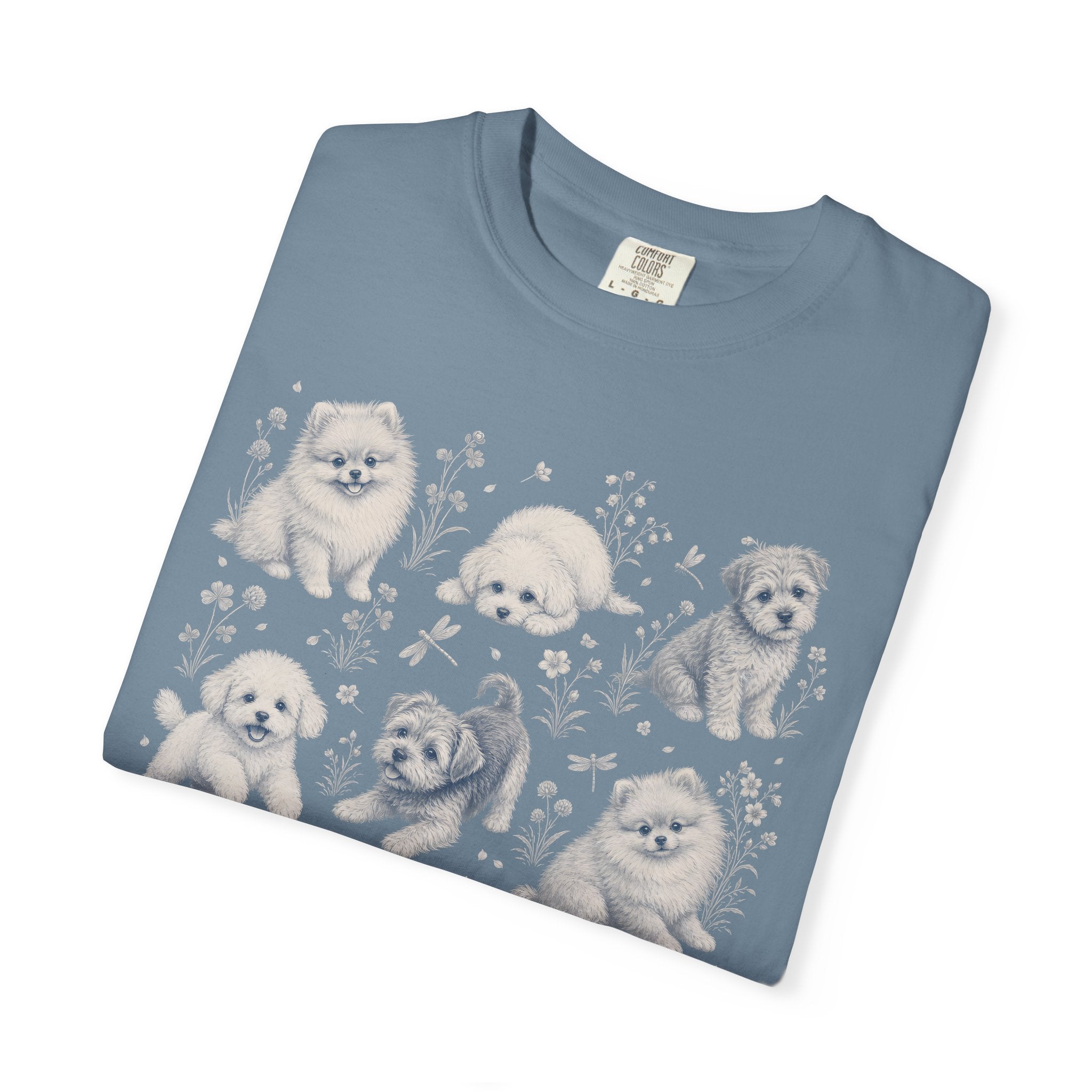 Pomeranian Puppy Pattern T-Shirt
