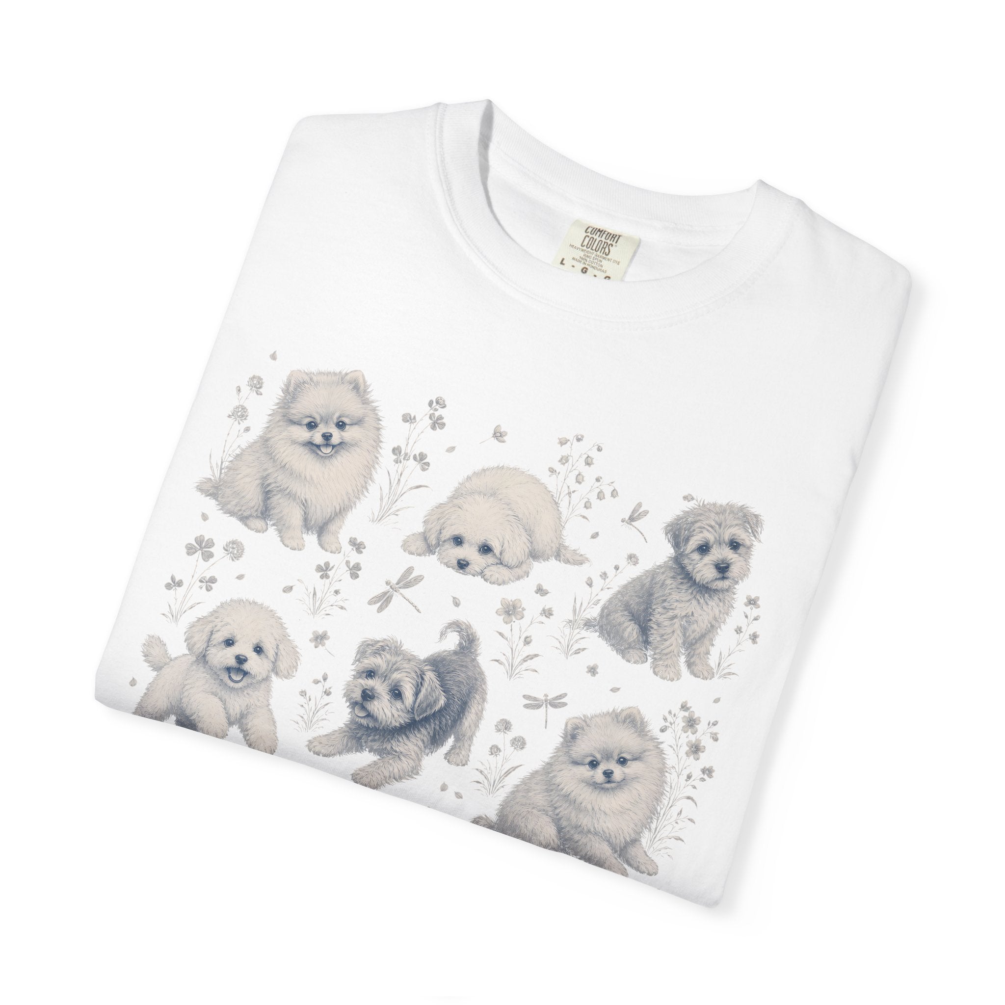 Pomeranian Puppy Pattern T-Shirt