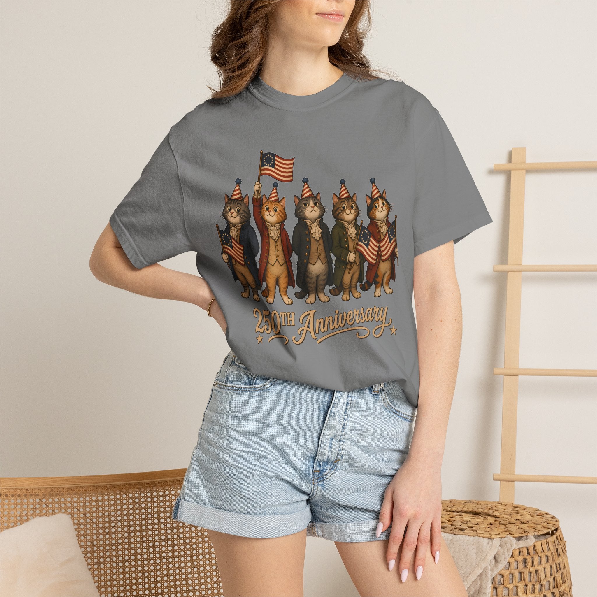 Patriotic Cats 250th Anniversary T-Shirt