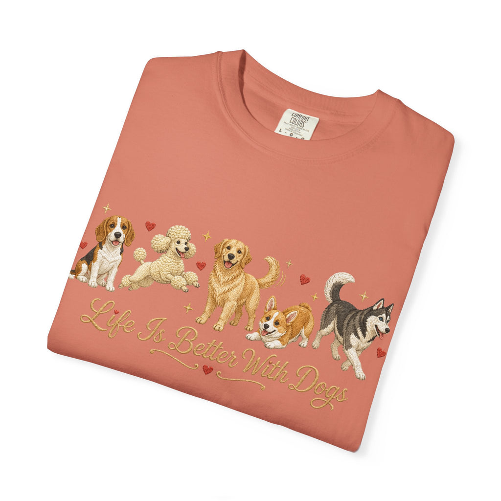 Dog Mom T-Shirt — Cute Row of Dogs Graphic Tee
