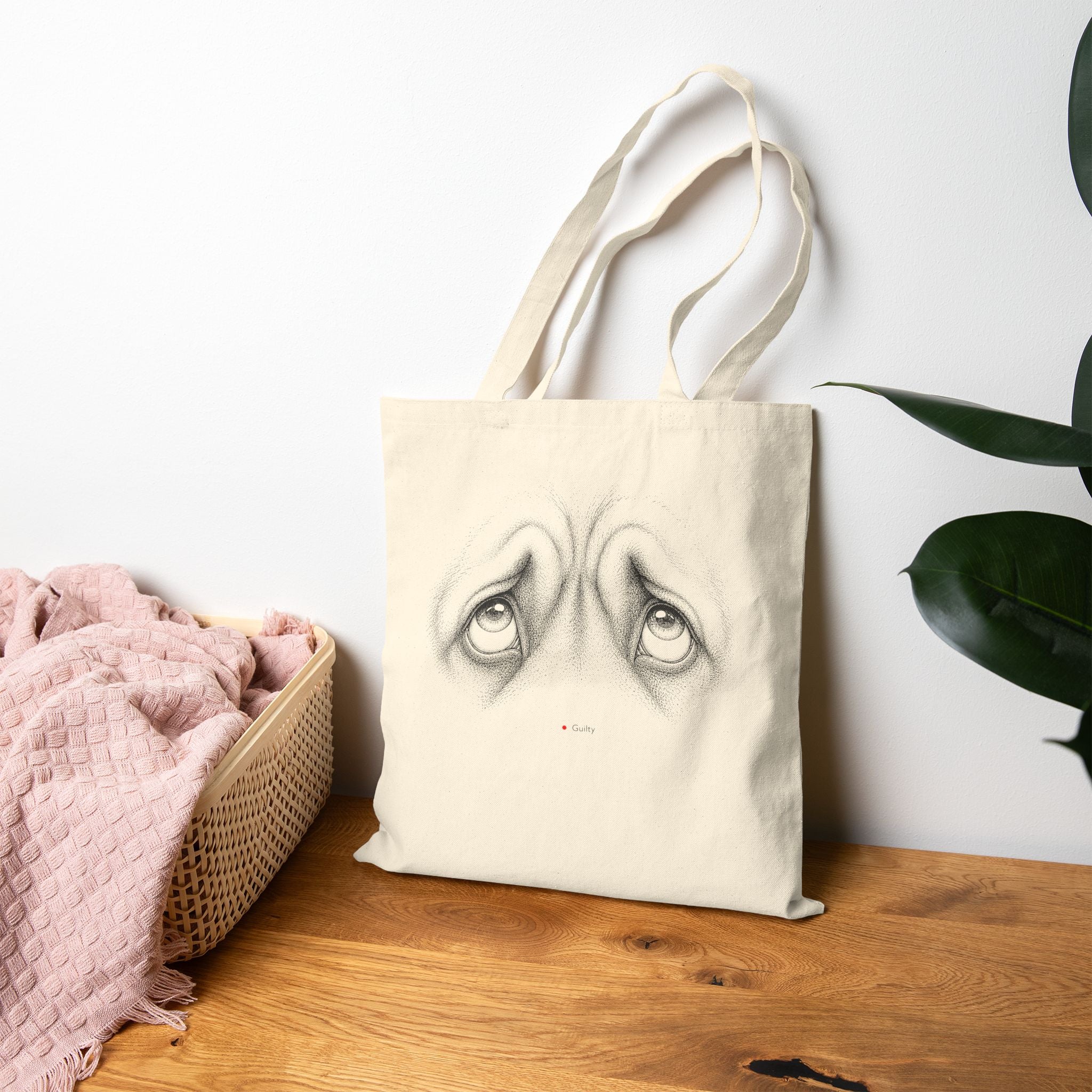 Tote Bag with Sad Dog Eyes