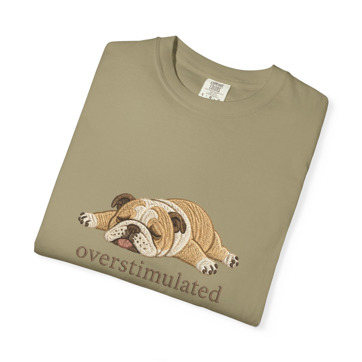 Overstimulated Bulldog  Dog Graphic Tee