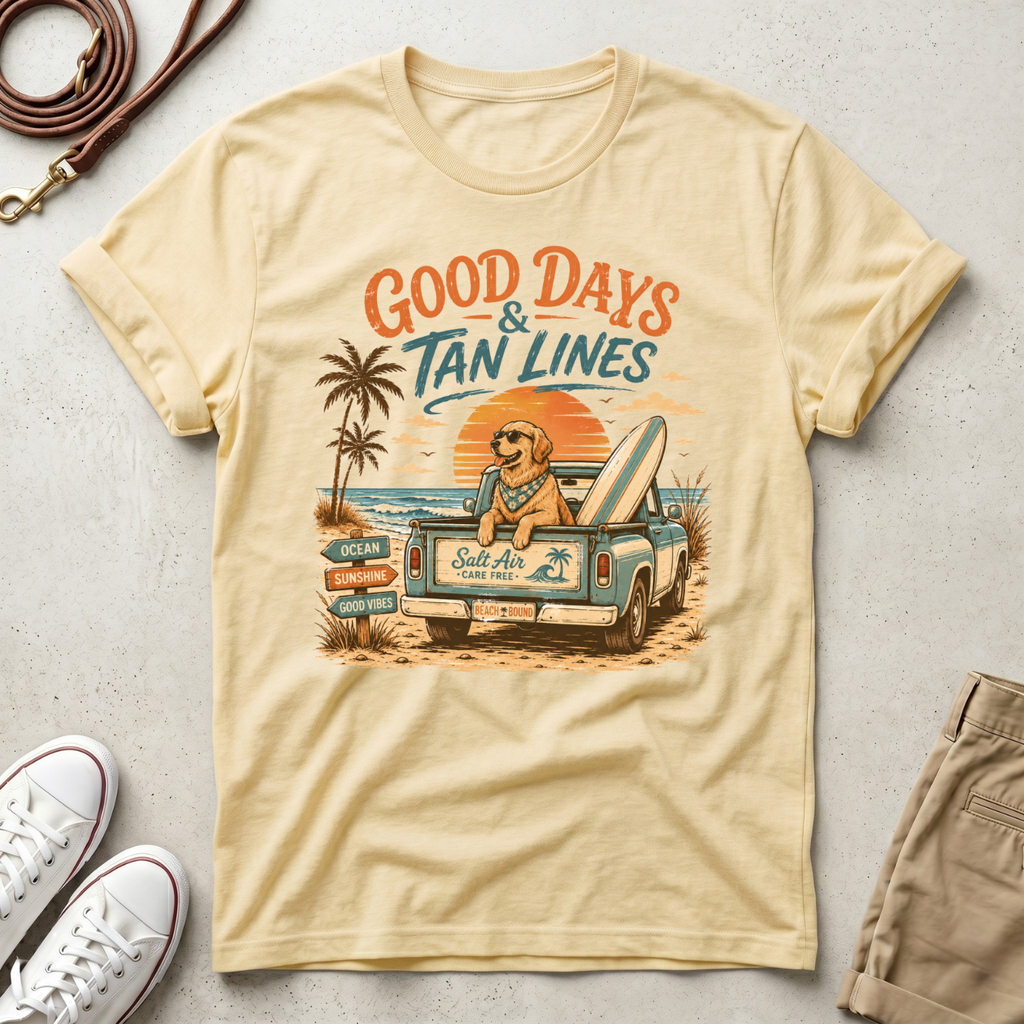 Dog Good Days  Beach T-Shirt