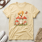 Puppy on Mushroom T-Shirt – Cute Dog & Butterfly Woodland Tee