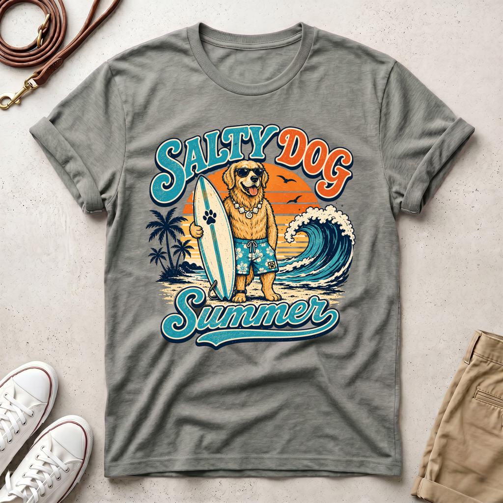 Surfing Dog Summer T-Shirt