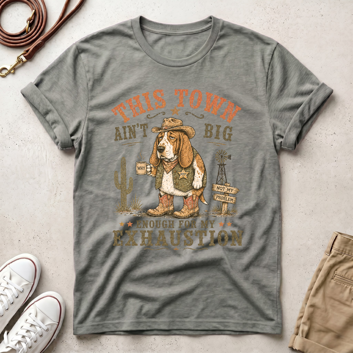 Senior Dog Cowboy  T-Shirt