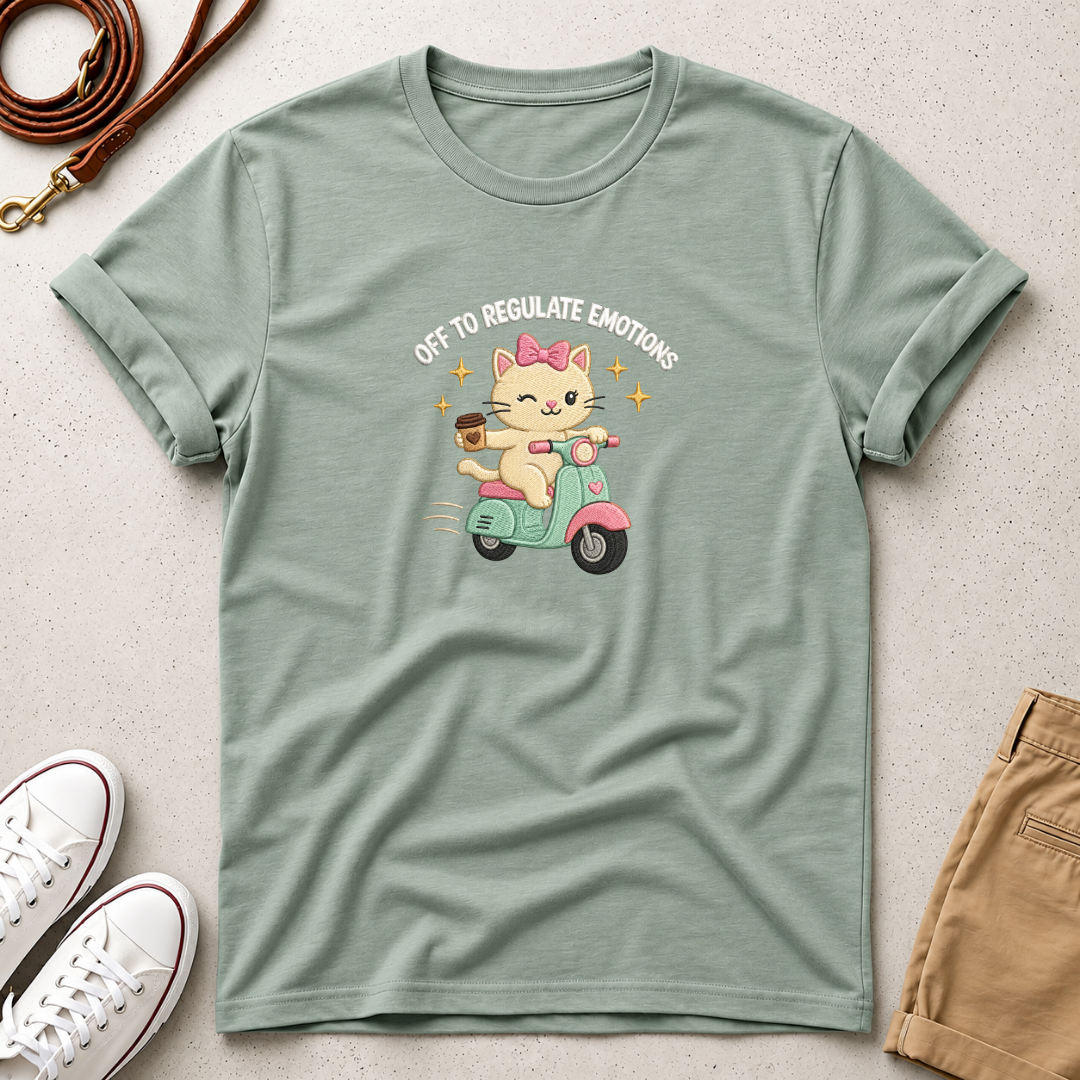 Off to Regulate Emotions Cat Scooter T-Shirt
