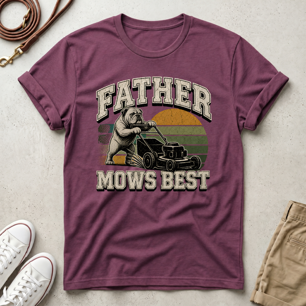 Father Mows Best Dog T-Shirt