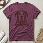 Case Closed dog mugshot t-shirt in Berry