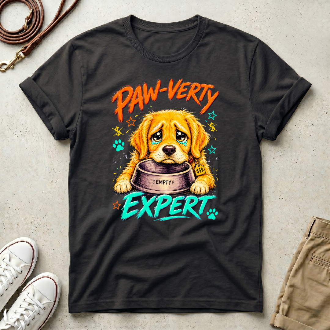 Paw-verty Expert Dog Graphic T-Shirt