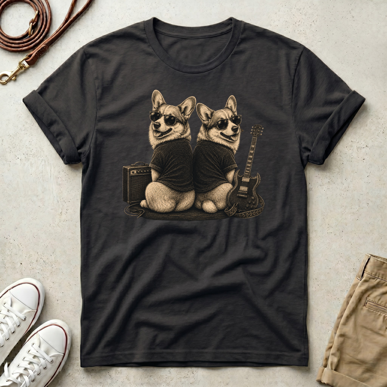 Corgi Dog Duo Graphic T-Shirt