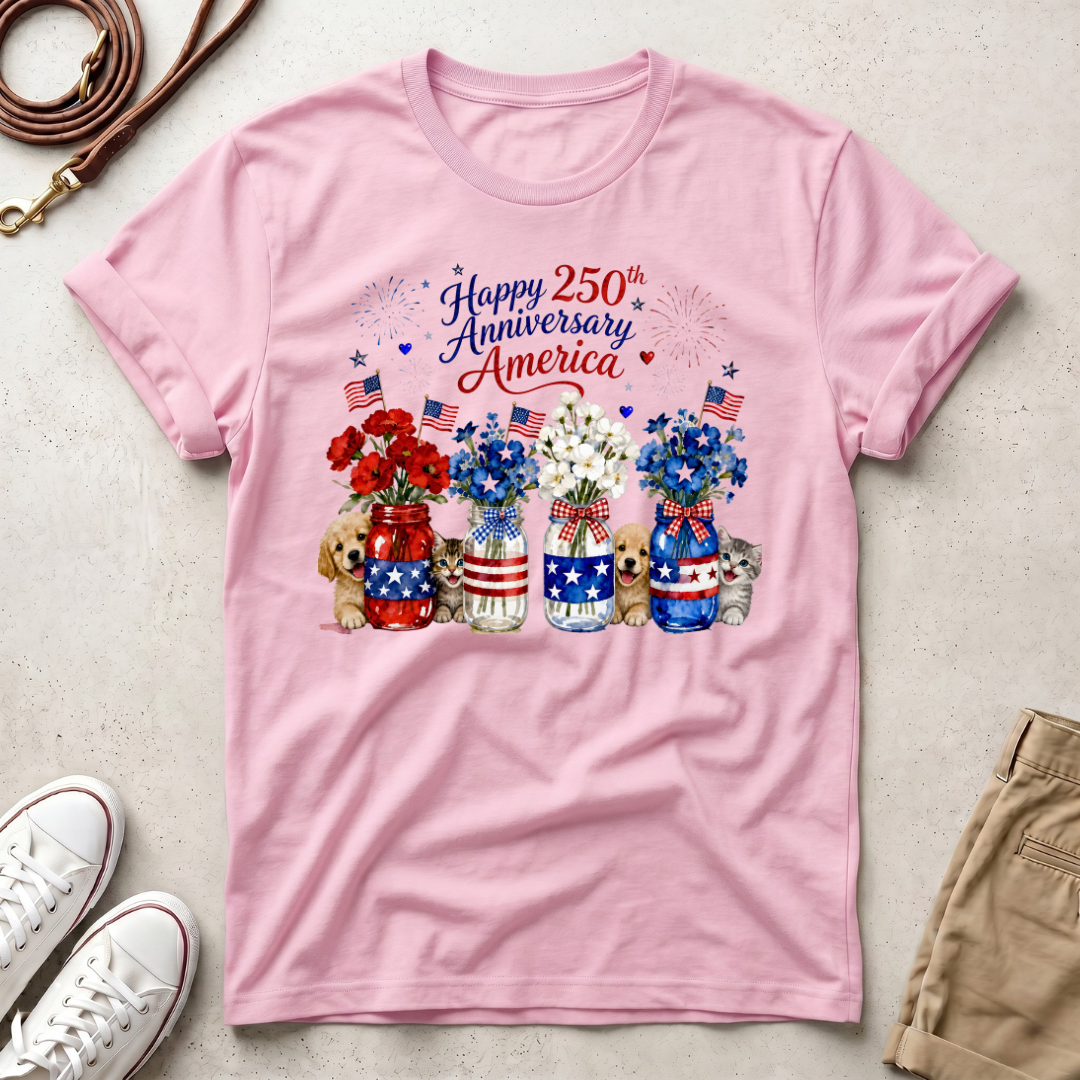 America 250th Anniversary Dogs & Cats T-Shirt