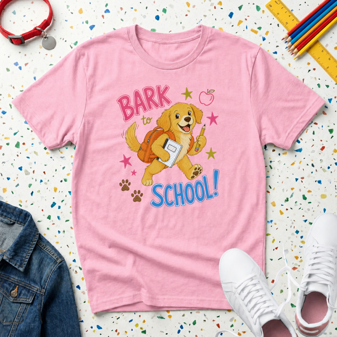 Youth "Bark to School" Puppy Backpack T‑Shirt