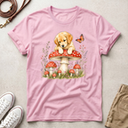 Puppy on Mushroom T-Shirt – Cute Dog & Butterfly Woodland Tee