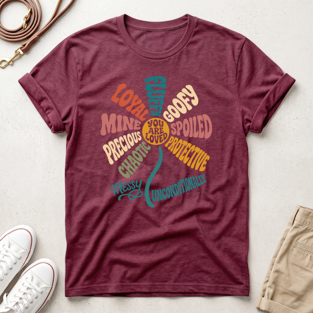 Retro Heartwarming You Are Loved Flower Graphic T-Shirt