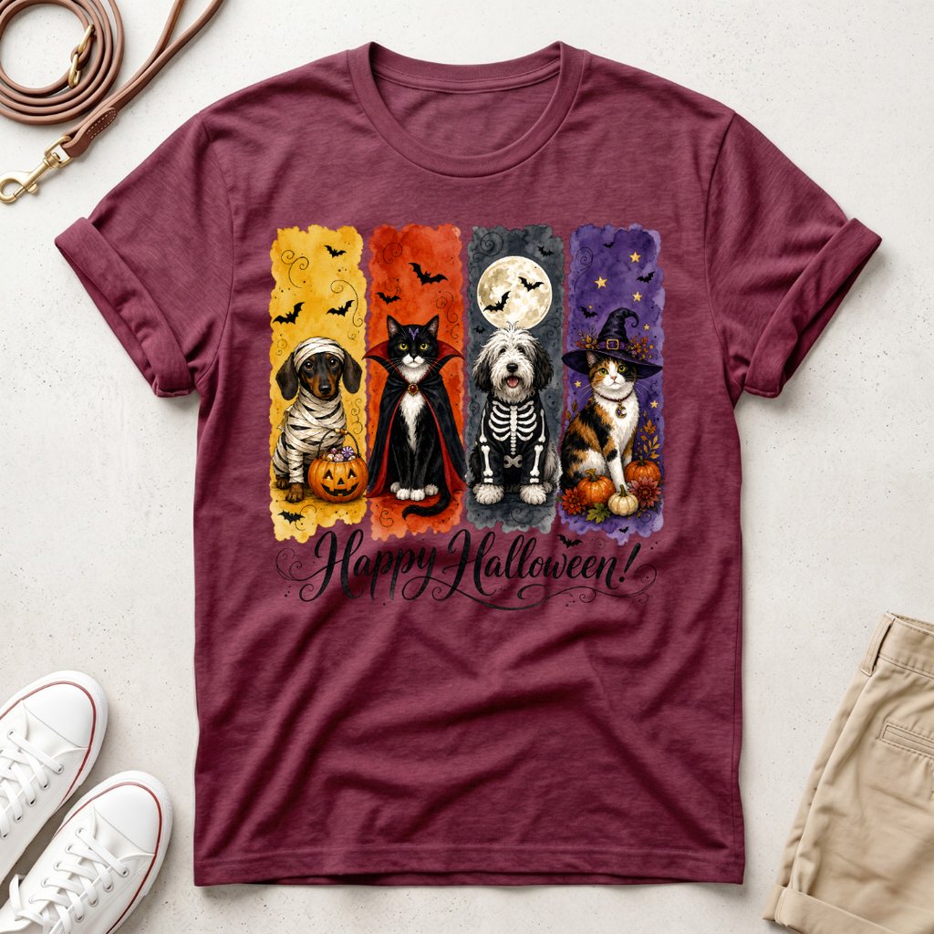 Halloween Dog & Cat T-Shirt