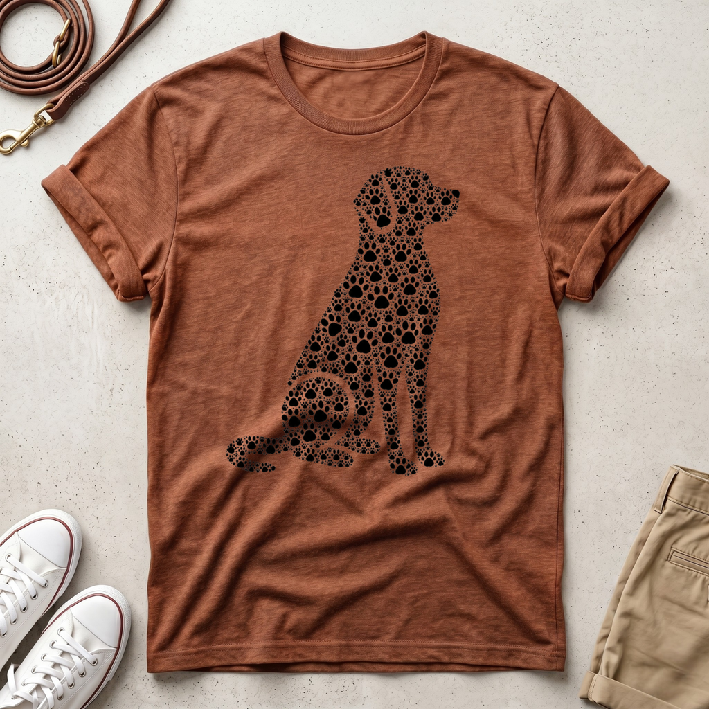 Dog Silhouette Floral T-Shirt