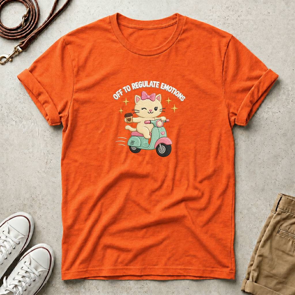 Off to Regulate Emotions Cat Scooter T-Shirt