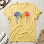 Rainbow Dog Paw Heart T-Shirt