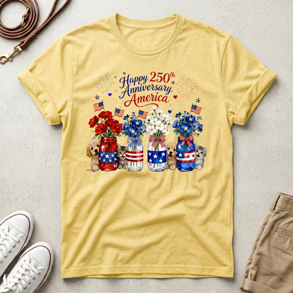 America 250th Anniversary Dogs & Cats T-Shirt