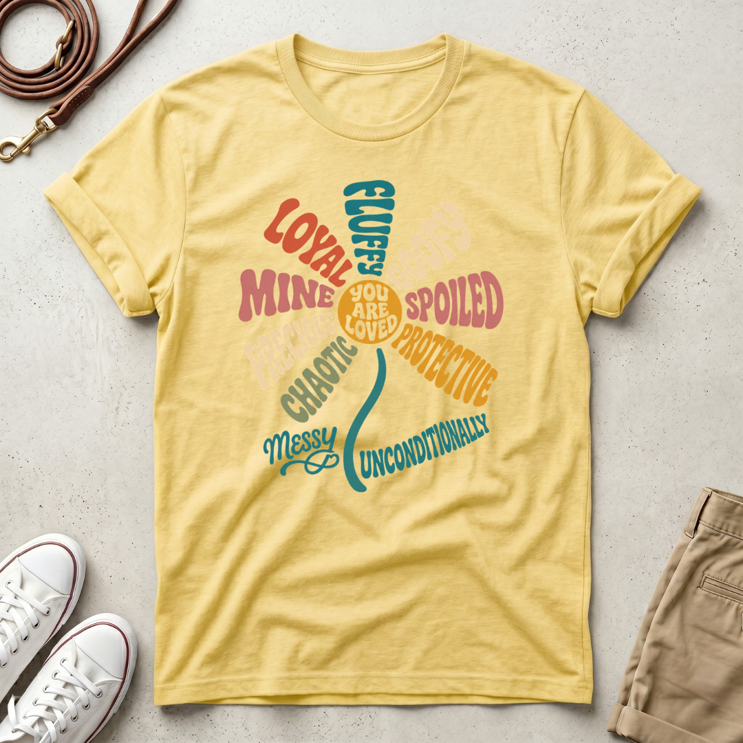 Retro Heartwarming You Are Loved Flower Graphic T-Shirt