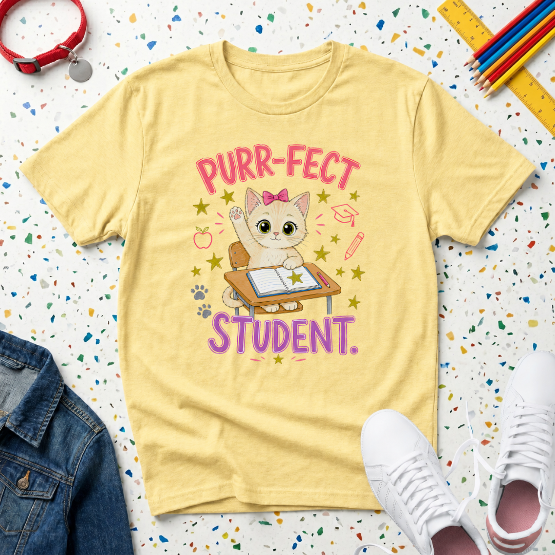 Purr-fect Student Youth kitten T-shirt